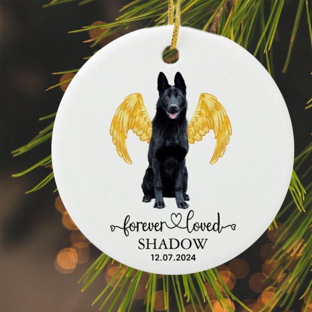 Custom Forever Loved Dog Memorial Ceramic Ornament (Creator Uploaded)