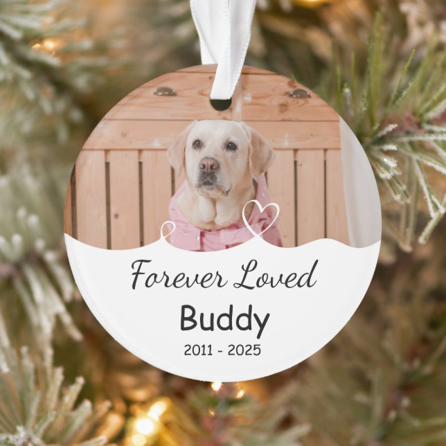 Custom Forever Loved, Name, Years Ornament (Tree)