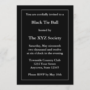 Custom Formal Black Invitation or Announcement