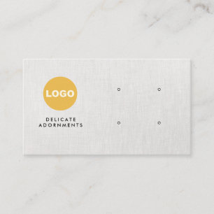 Custom Four 4 Hole Grey Logo Stud Earring Display  Business Card