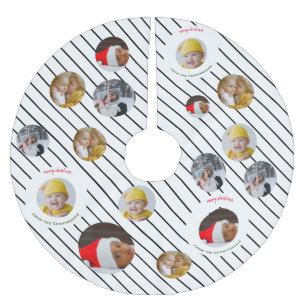 Custom Four-Photo 🎄 Holiday Christmas Brushed Polyester Tree Skirt
