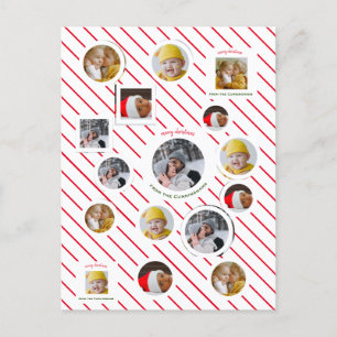 Custom Four-Photo 🎄 Holiday Gift Invitation Postcard