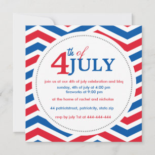 Custom fourth of july 4th july invitation
