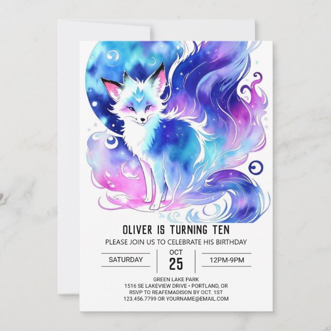 Custom Fox Birthday Bash Invitation (Front)