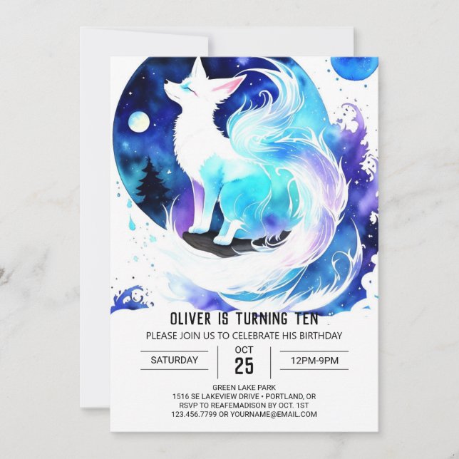  Custom Fox Kids Birthday Invitation (Front)