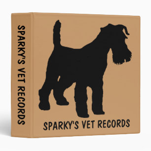 Custom Fox Terrier Dog Vet Records Binder