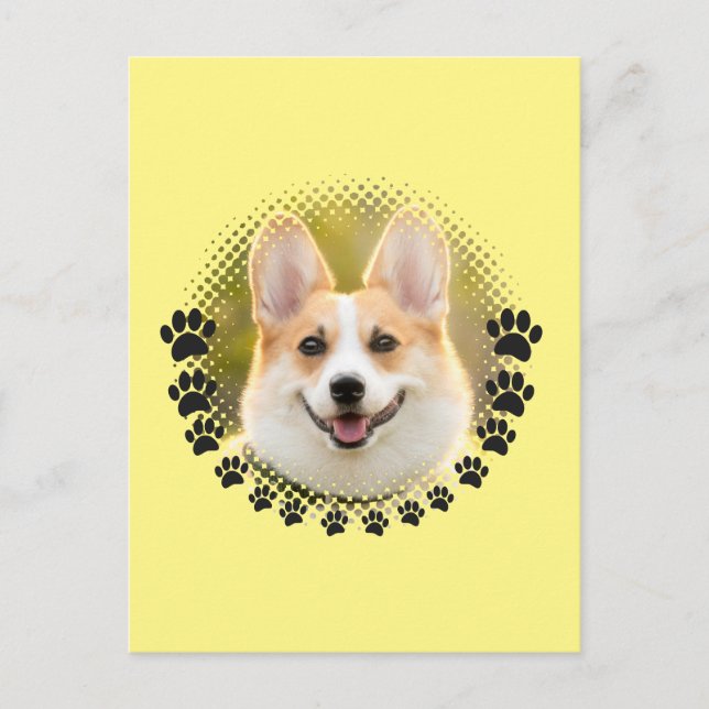 Custom Frame Dog Portrait Postcard (Front)