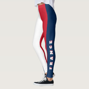 Custom France Print   Personalized French Flag  Leggings