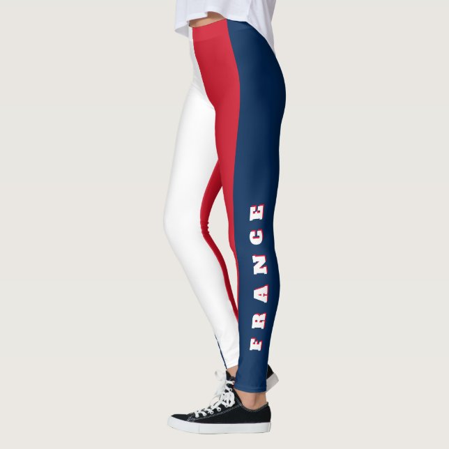 Custom France Print | Personalized French Flag  Leggings (Left)