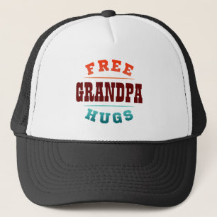 Custom Free Grandpa Hugs Personalized Text Trucker Hat