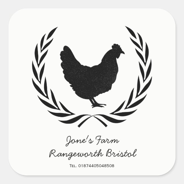 Custom Free Range Egg Carton Label  Farm Fresh Egg (Front)