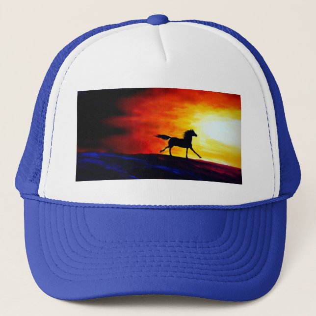 Custom Freedom White And Royal Blue Elegant Modern Trucker Hat (Front)