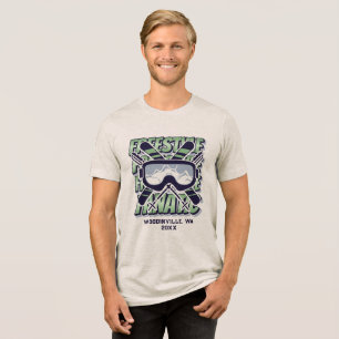 Custom Freestyle Skiing Location Date Name Tri-Blend Shirt