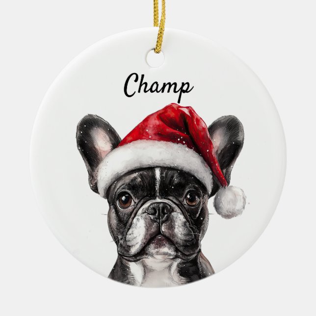 Custom French Bulldog Ceramic Ornament (Front)