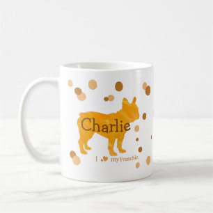 Custom French Bulldog Photo and Name Polka Dot Coffee Mug