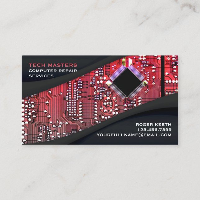 Custom French Computer Business Card (Front)