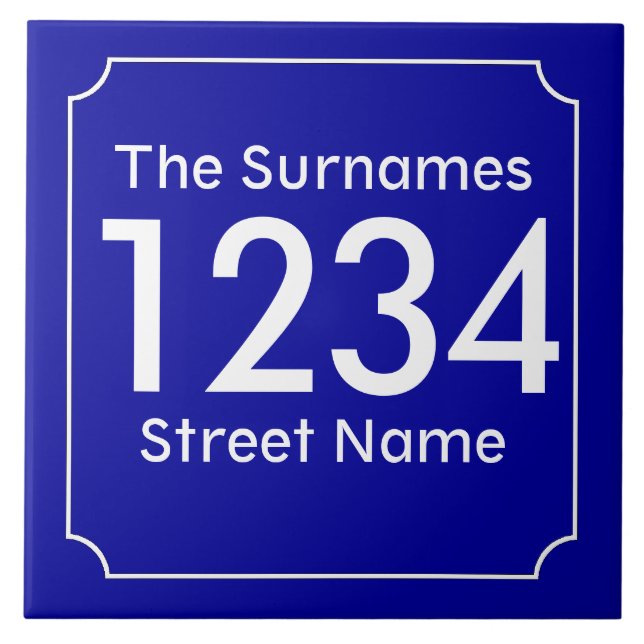 Custom French House Number Tile (Front)