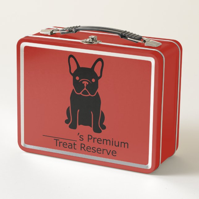 Custom Frenchie Lunch Box - Personalized Dog Tote (Front)