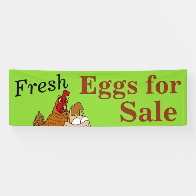 Custom Fresh Eggs for Sale Banner Customizable (Horizontal)