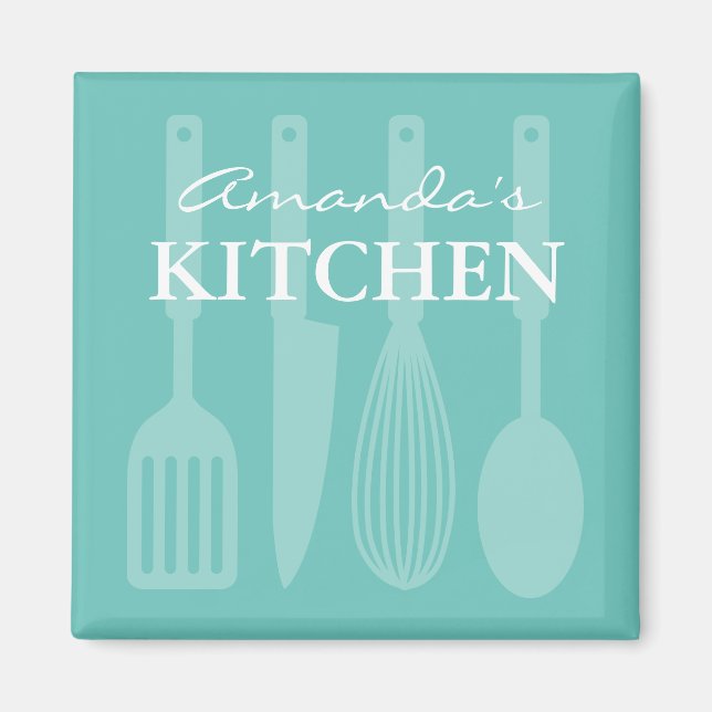Custom fridge magnet with kitchen cooking utensils (Front)