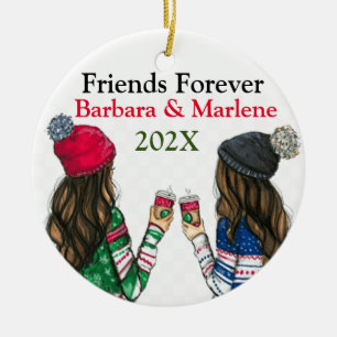 Custom Friendship Christmas Tree Ceramic Ornament