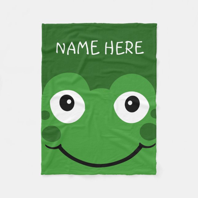 Custom Frog Add Your Name Fleece Blanket (Front)