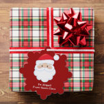 Custom From Santa Claus Cute Red Christmas Gift Ornament Card<br><div class="desc">Customize these cute from Santa Claus ornament gift tags with your own personalized text in white. Santa's red hat and white beard are the perfect holiday image on this festive red gift tag for kids presents.</div>
