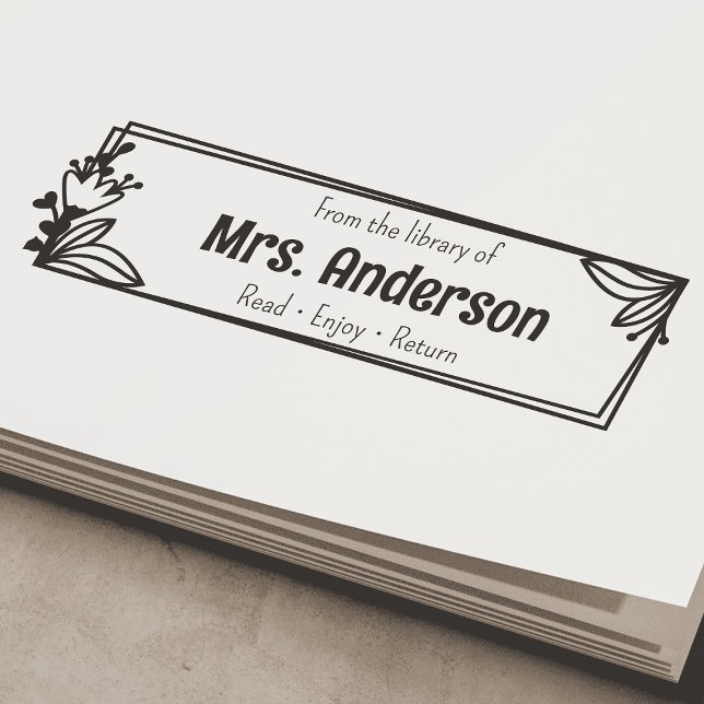 Custom "from the library of" bookplate  self-inking stamp (Creator Uploaded)