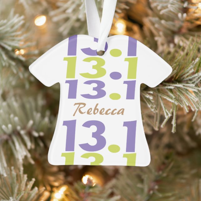 Custom Front/Back 13.1 Name Time half marathoner Ornament (Tree)
