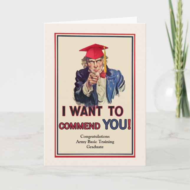 Custom Front, Congrats on Army Basic Training Card (Front)