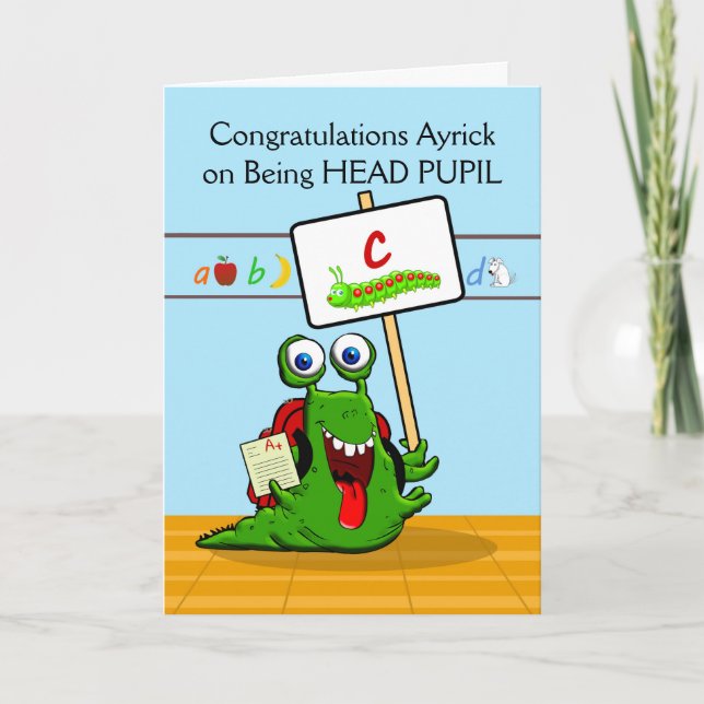 Custom Front, Congratulations Head Pupil, Insect Card (Front)