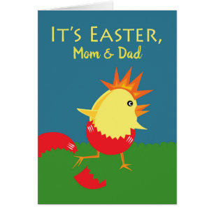 Custom Front Easter for Mom & Dad, Get Crackin'