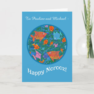 Custom Front Fun Fish Norooz Card for Anyone