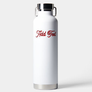 Custom Front Message Back KING Text White Styling  Water Bottle