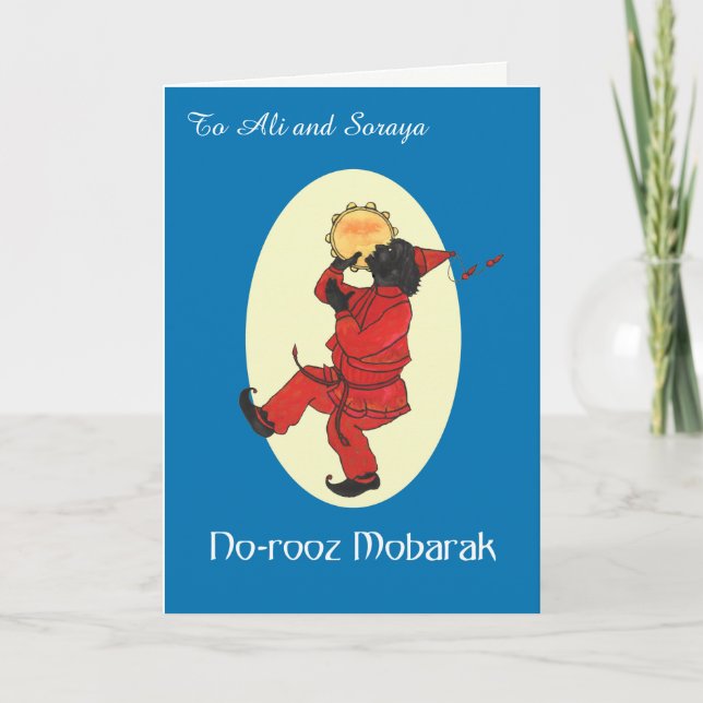 Custom Front Norooz Haji Firuz Persian New Year Holiday Card (Front)