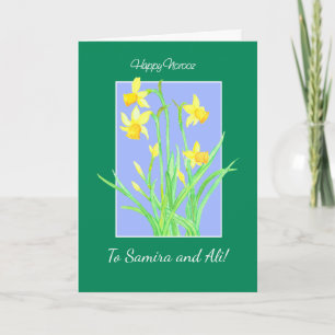 Custom Front Pretty Daffodils for Anyone Norooz Holiday Card