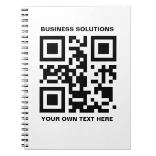 Custom front QR code and text Notebook