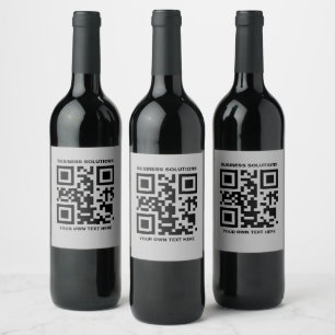 Custom front QR code Back logo T-Shirt Wine Label