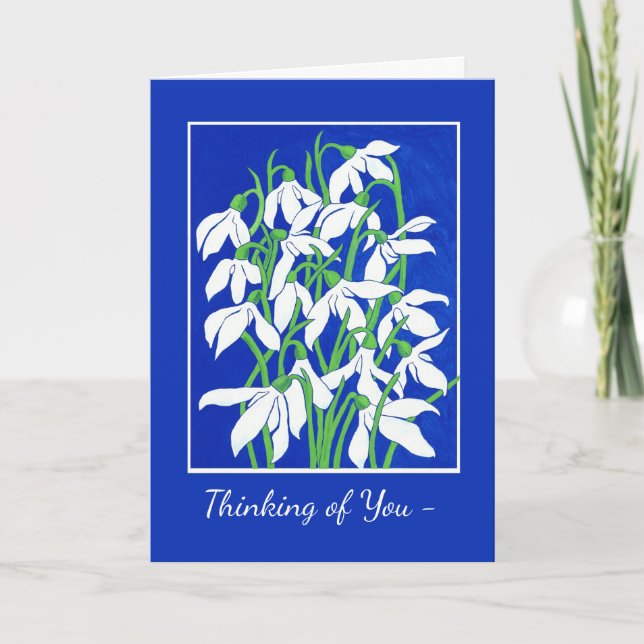 Custom Front Snowdrops Thinking of You Card (Front)