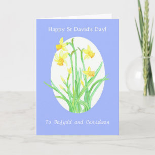 Custom Front St David's Day Daffodils Card