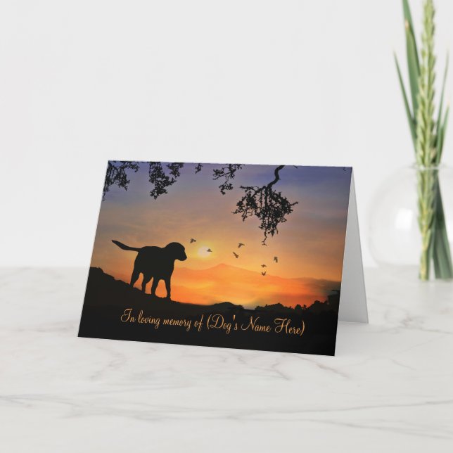 Custom Front With Dog's Name Memorial Card (Front)