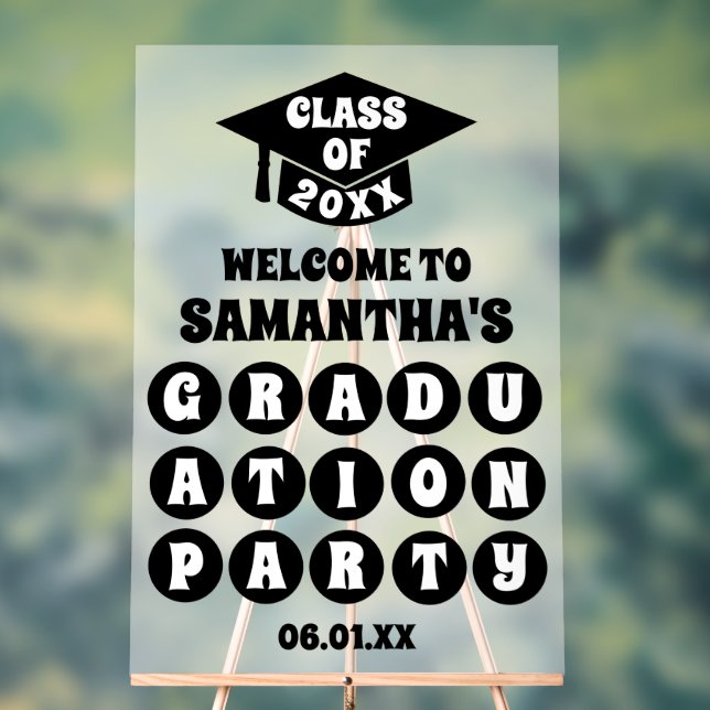 Custom Frosted Acrylic Graduation Welcome Sign (Neutral)