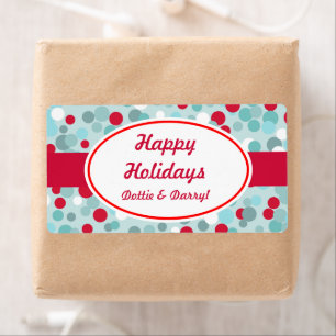 Custom Frosty Dots Holiday Labels