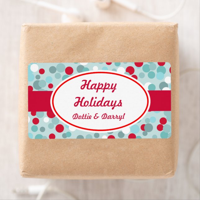 Custom Frosty Dots Holiday Labels (Insitu)