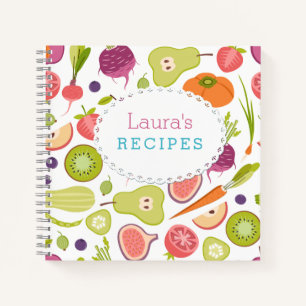 Custom Fruit and Vegetables Blank Recipe Book