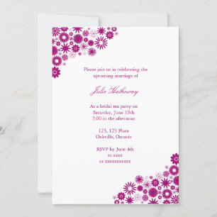 Custom Fuchsia Florals Bridal Shower Invitation