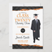Custom Full Body Photo Orange Graduation
