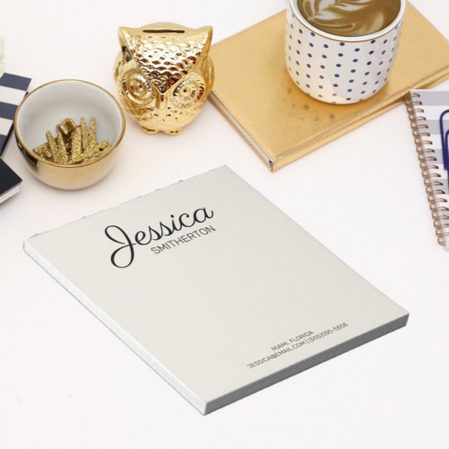 Custom Full Name Handwritten Script Contact Info  Notepad (Creator Uploaded)
