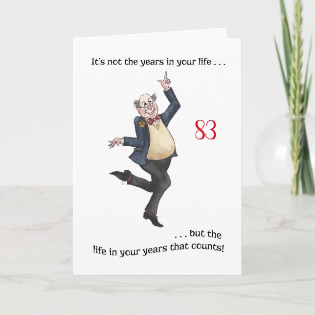 Custom Fun Age-specific Birthday Card for a Man (Front)