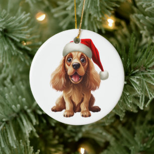 Custom Fun American Cocker Spaniel Dog Ceramic Ornament